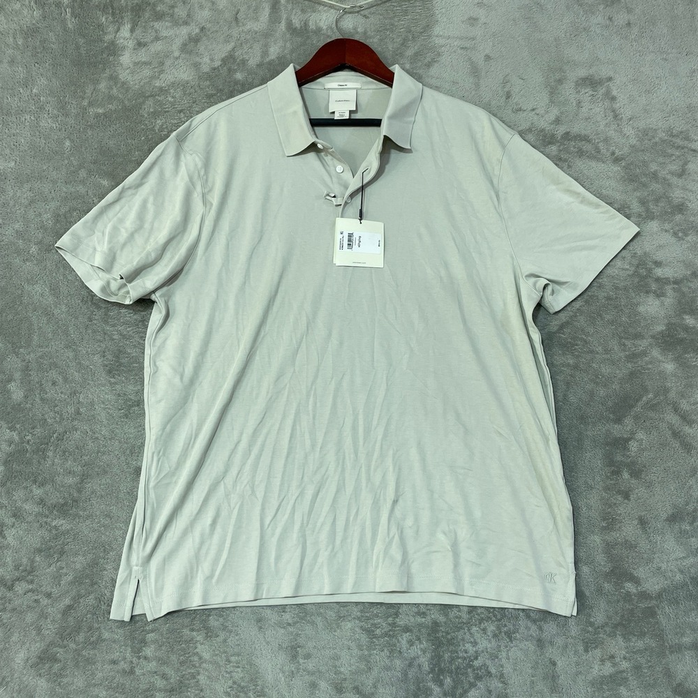 NWT Calvin Klein Classic Fit Polo Shirt Men's XL Moonstruck Tan 100% Cotton